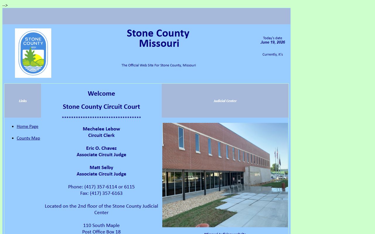 Stone County Circuit Court public information page